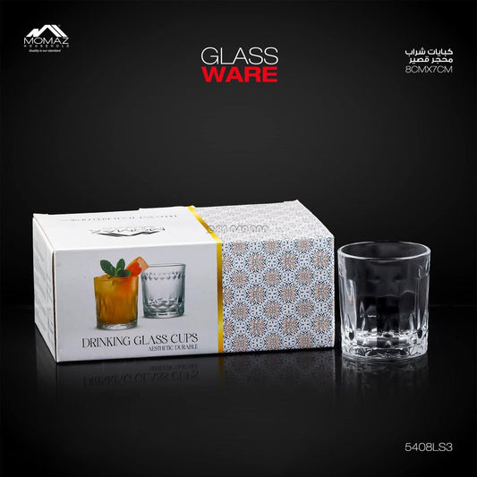 Momaz Glassware Drinking Glass Cups Set 6-Pcs – Short Size