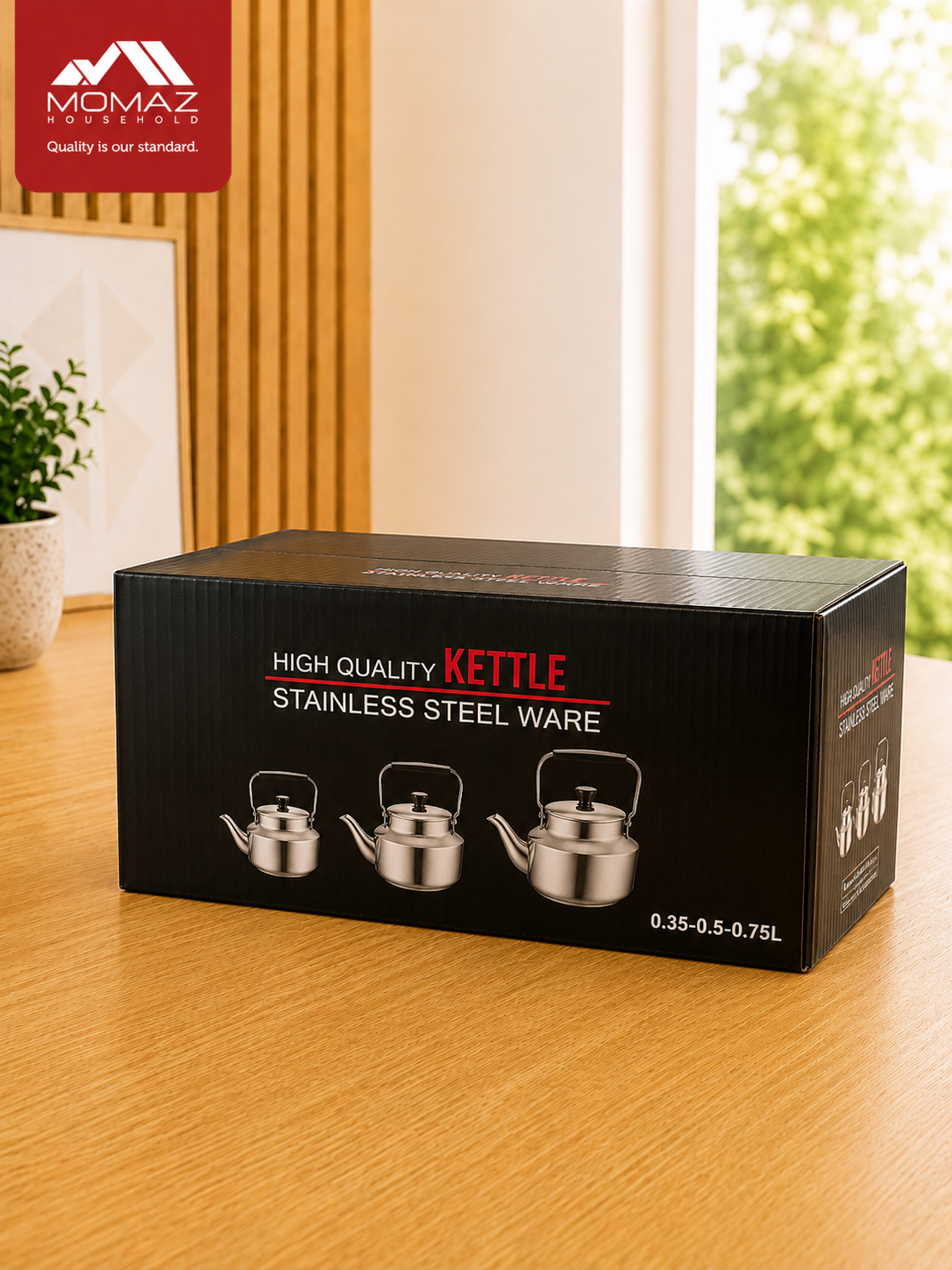 Momaz Stainless Steel Kettle Set 3-Pcs