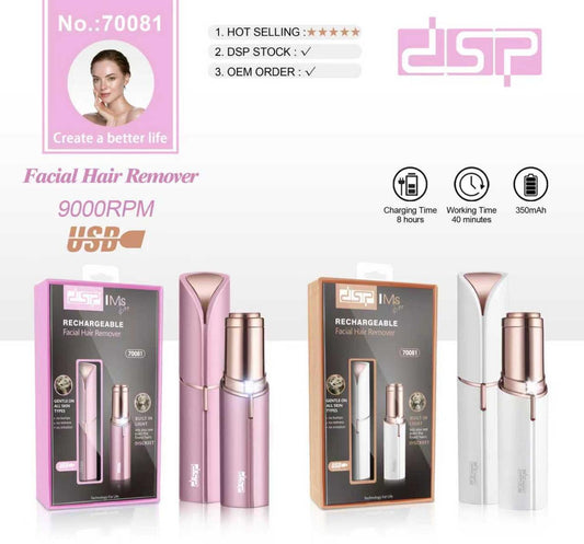 DSP Rechargeable Facial Hair Remover – Model 70081 (9000 RPM)