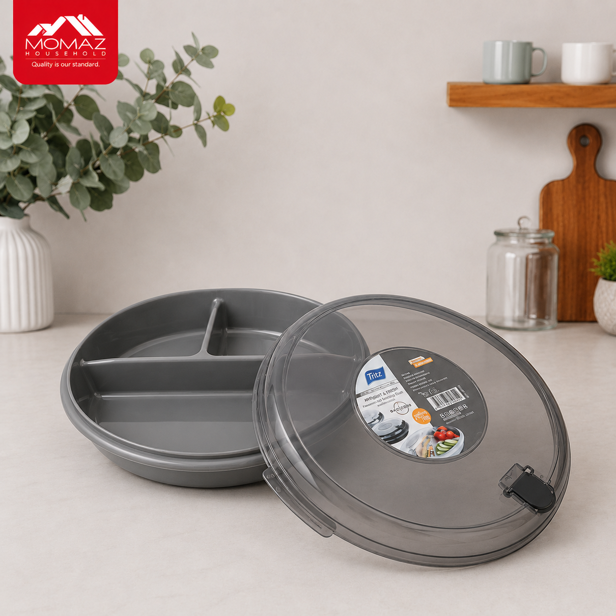 Momaz Divided Food Storage Tray with Lid