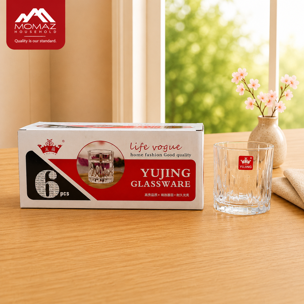 Momaz Yujing Glassware Tumbler Cup Set 6-Pcs