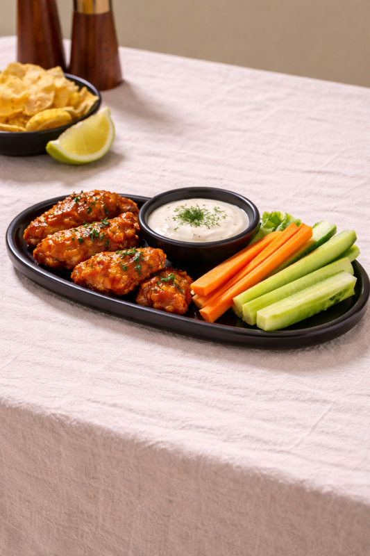 Momaz Aurora Matte Black Melamine Oval Serving Platter