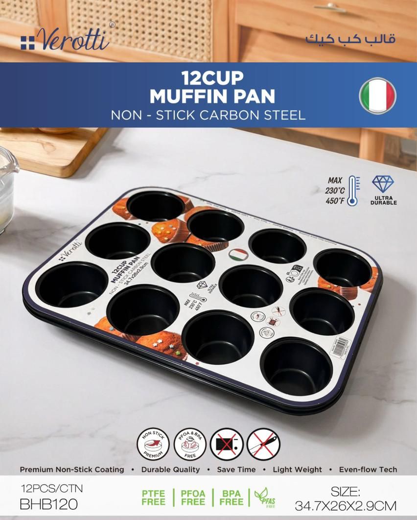 Momaz 12 Cup Muffin Pan – Premium Bake (Berlin Series)