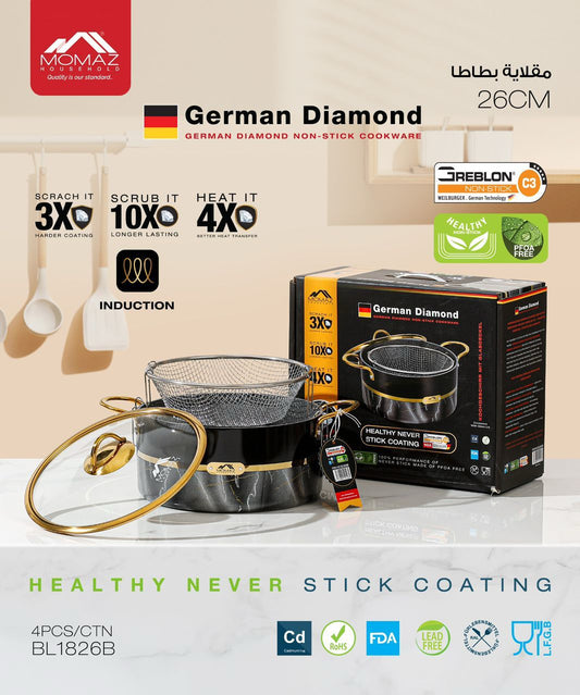 Momaz German Diamond Cooking Pot Collection – 20CM to 32CM