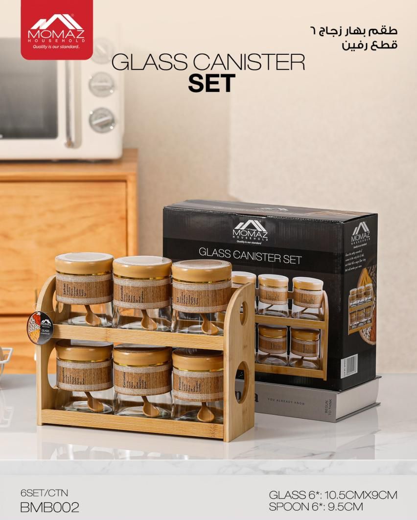 Momaz Glass Canister Set – 6 Pieces– BMB002
