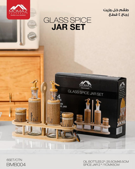 Momaz Glass Vinegar & Oil Jar Set– BMB004