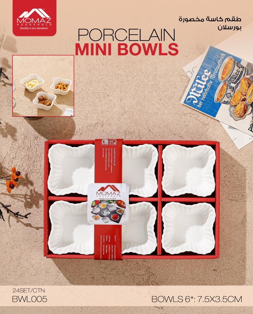 Momaz Porcelain Mini Bowls Set – 6 Pieces (BWL005)