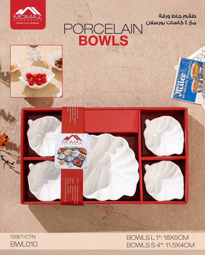 Momaz Porcelain Bowls Set – 5 Pieces (BWL010)