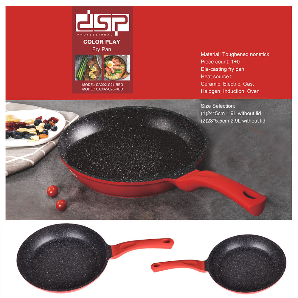 DSP Color Play Fry Pan – 24cm (Red &amp; Yellow) – Model CA002-C24