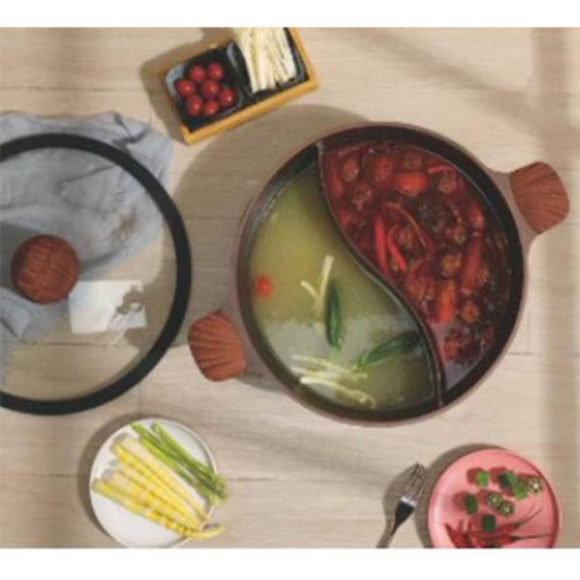 DSP Double-Flavor Pot – Non-Stick Hot Pot with Divider (32cm)