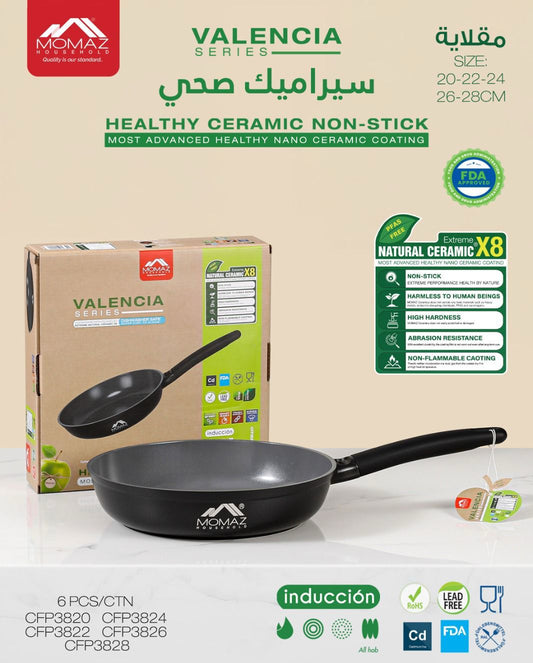 Momaz Valencia Series Healthy Ceramic Frying Pan Collection ( Warranty )