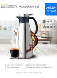 Dorsch Vacuum Jug 1.5L – Stainless Steel Insulated Carafe