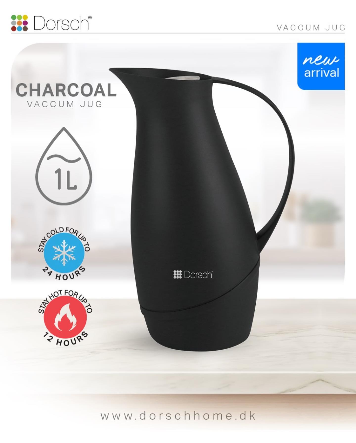 Dorsch Vacuum Jug – Charcoal (Navy) | 1L