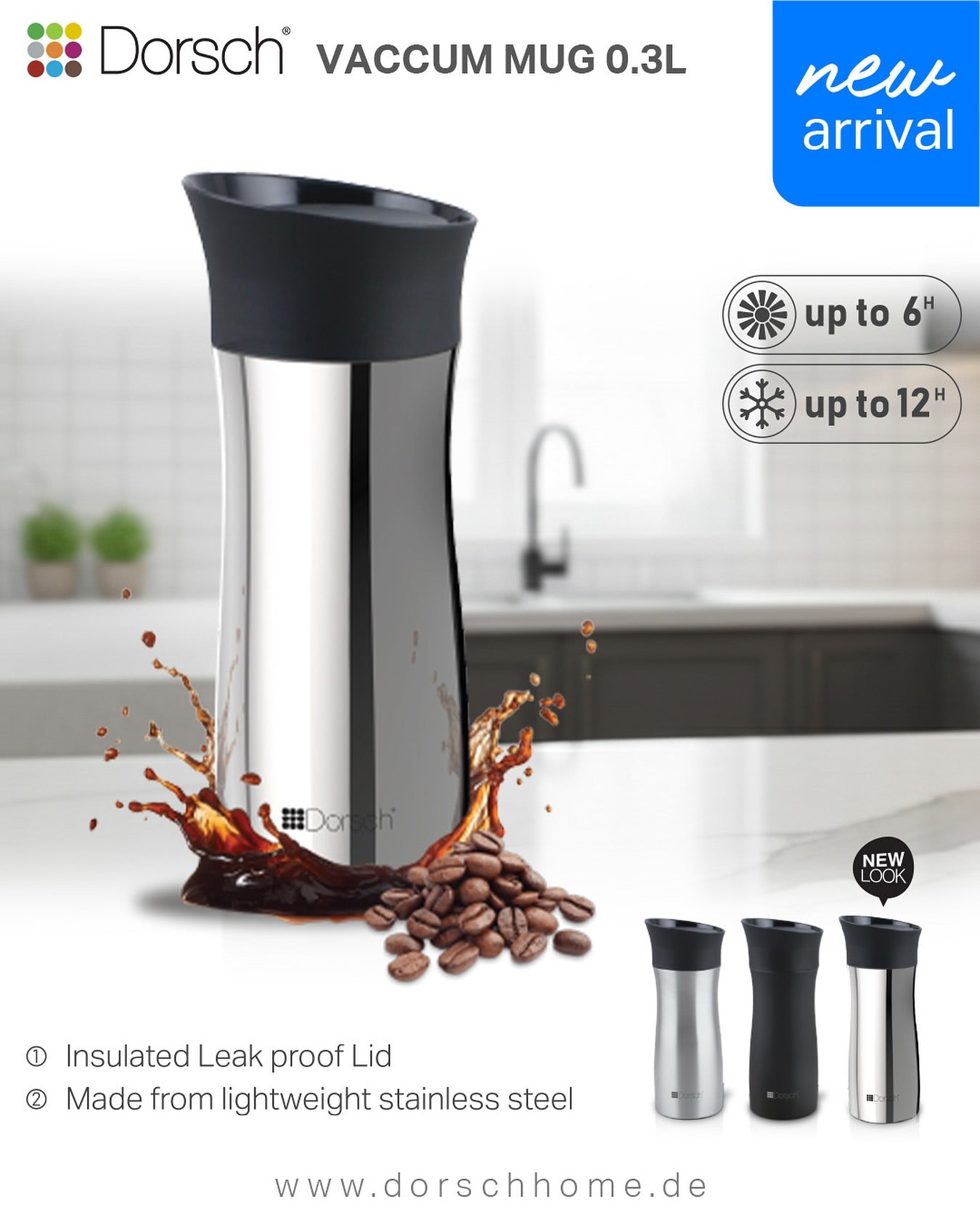 Dorsch Travel Mug 300ml – Double Wall Stainless Steel