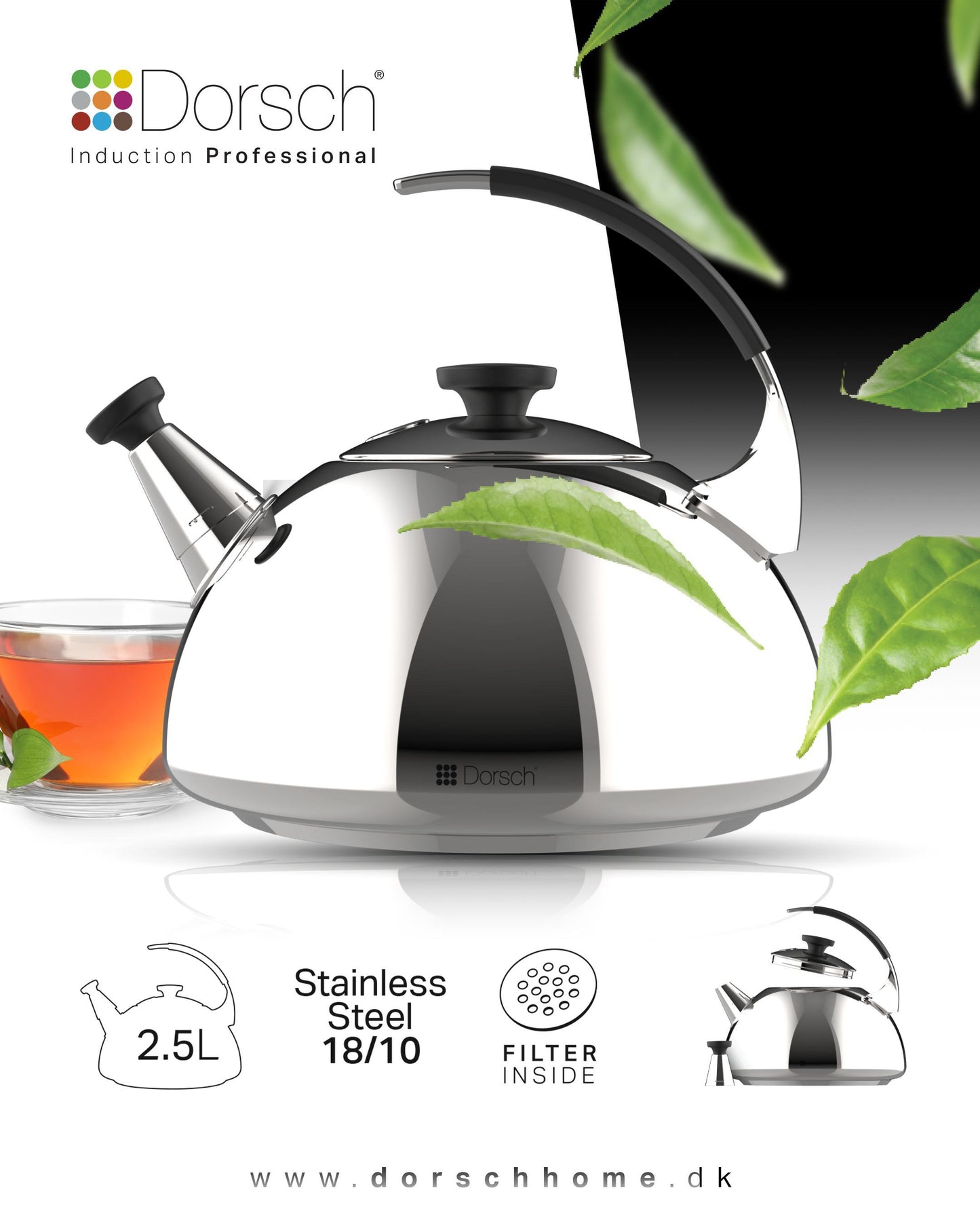 Dorsch Induction Professional Kettle – Stainless Steel (2.5L)