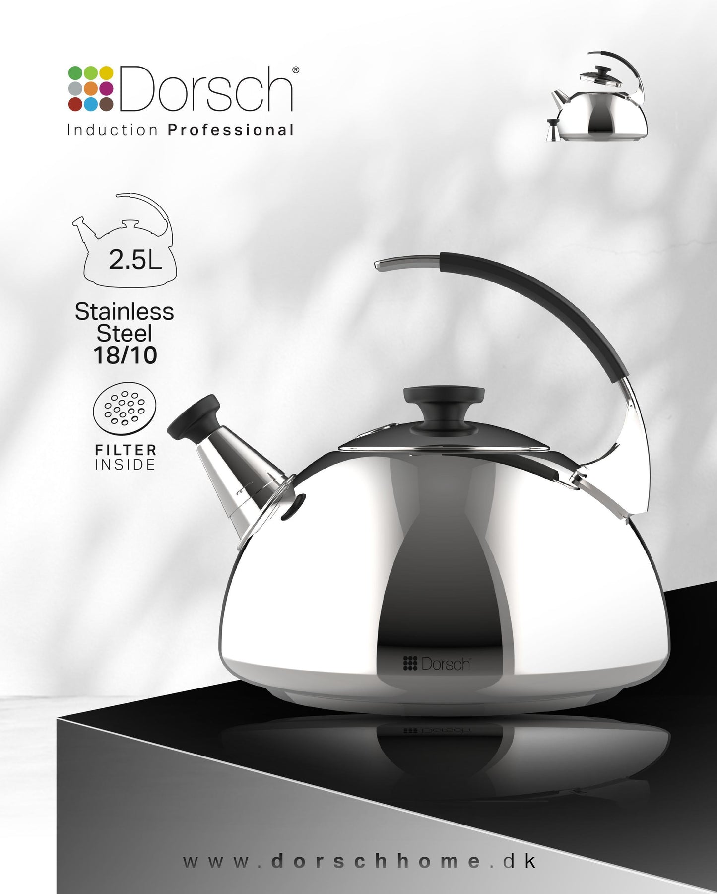 Dorsch Induction Professional Kettle – Stainless Steel (2.5L)