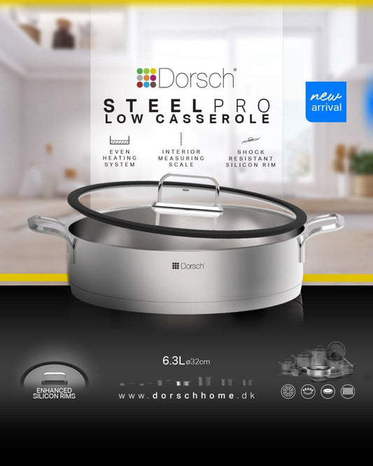 Steel Pro Low Casserole – Premium Stainless Steel
