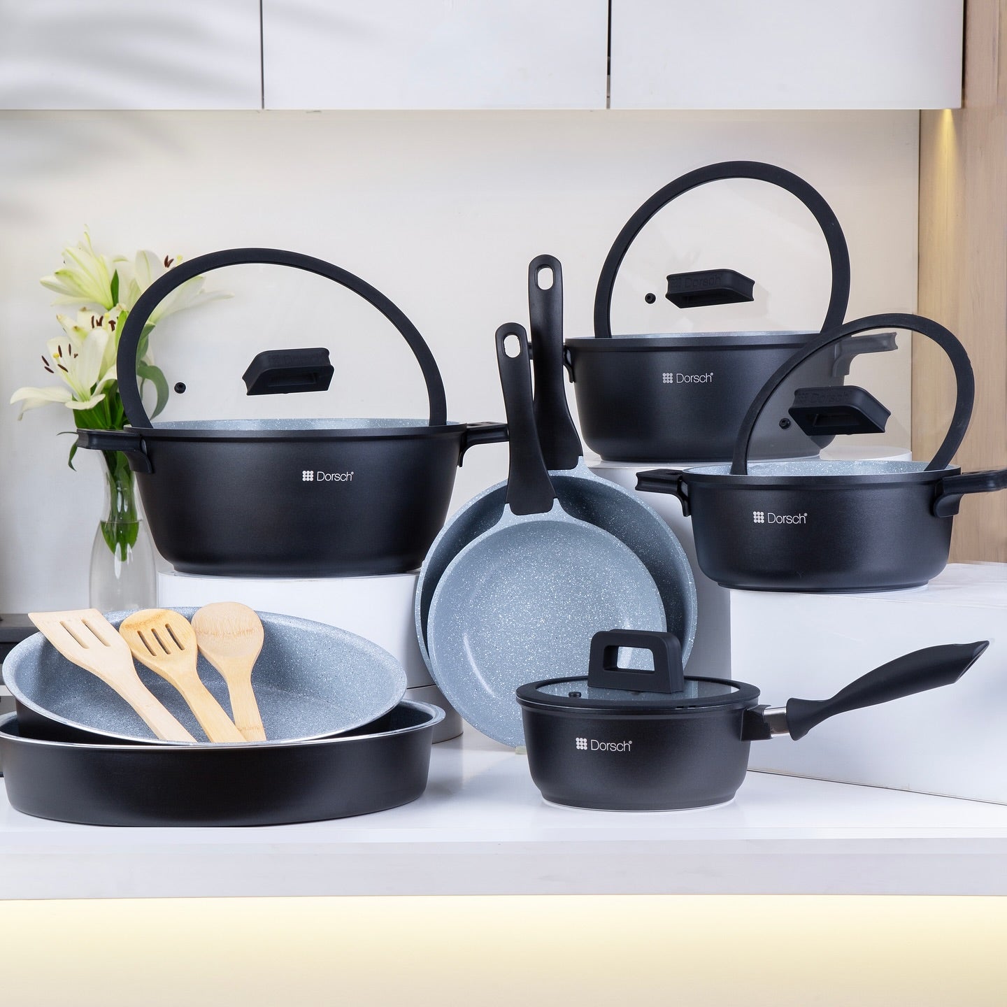 Dorsch Lifetime Series – Ceramic Cookware Set (12 PCS)