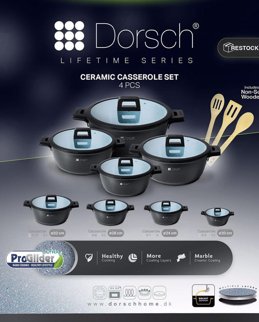 Dorsch Lifetime Series – Ceramic Casserole Set (4 PCS)