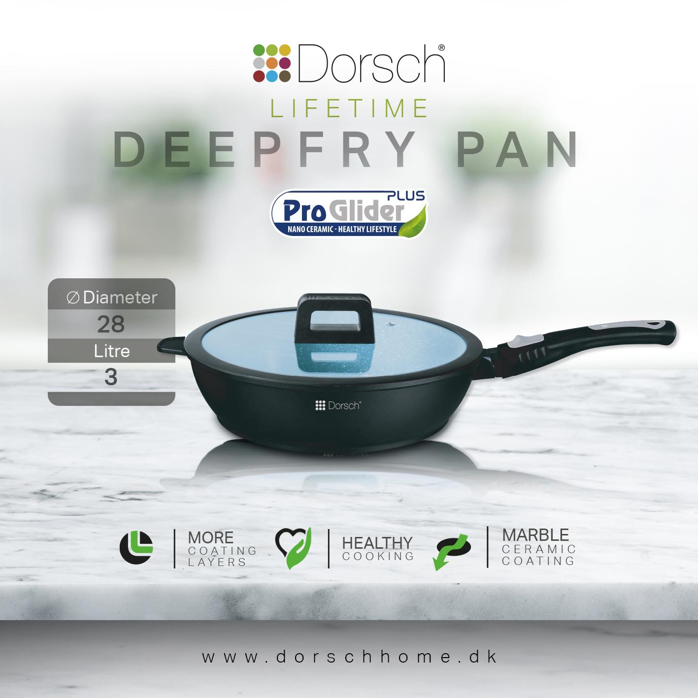 Dorsch Lifetime Deep Fry Pan – 28 cm | 3L