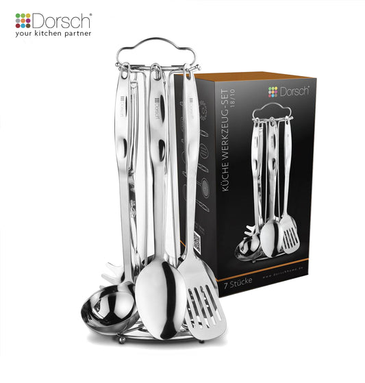 Dorsch Kitchen Tools Set – Stainless Steel  7 Pieces + Stand