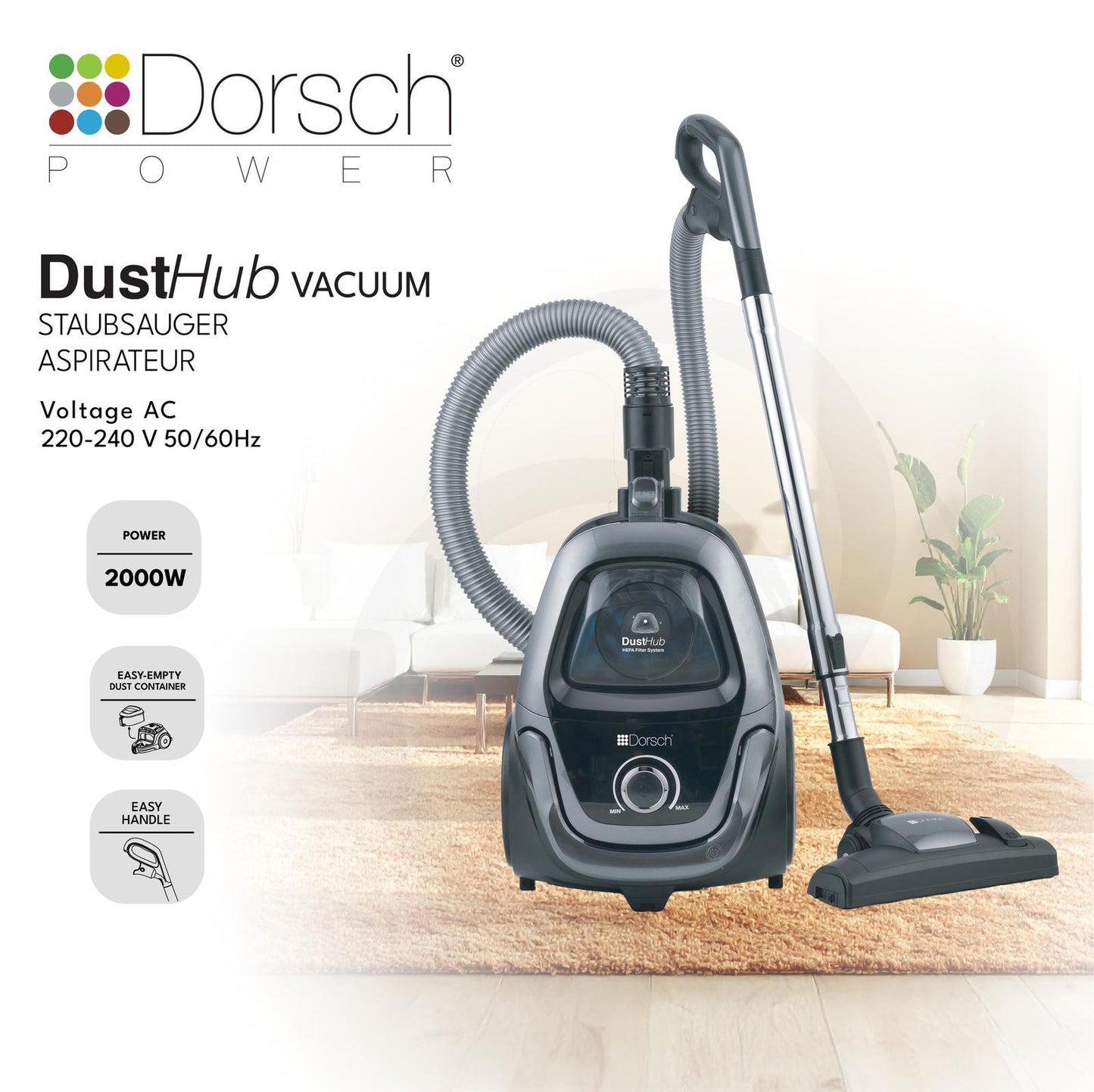 Dorsch DustHub Vacuum Cleaner – 2000W