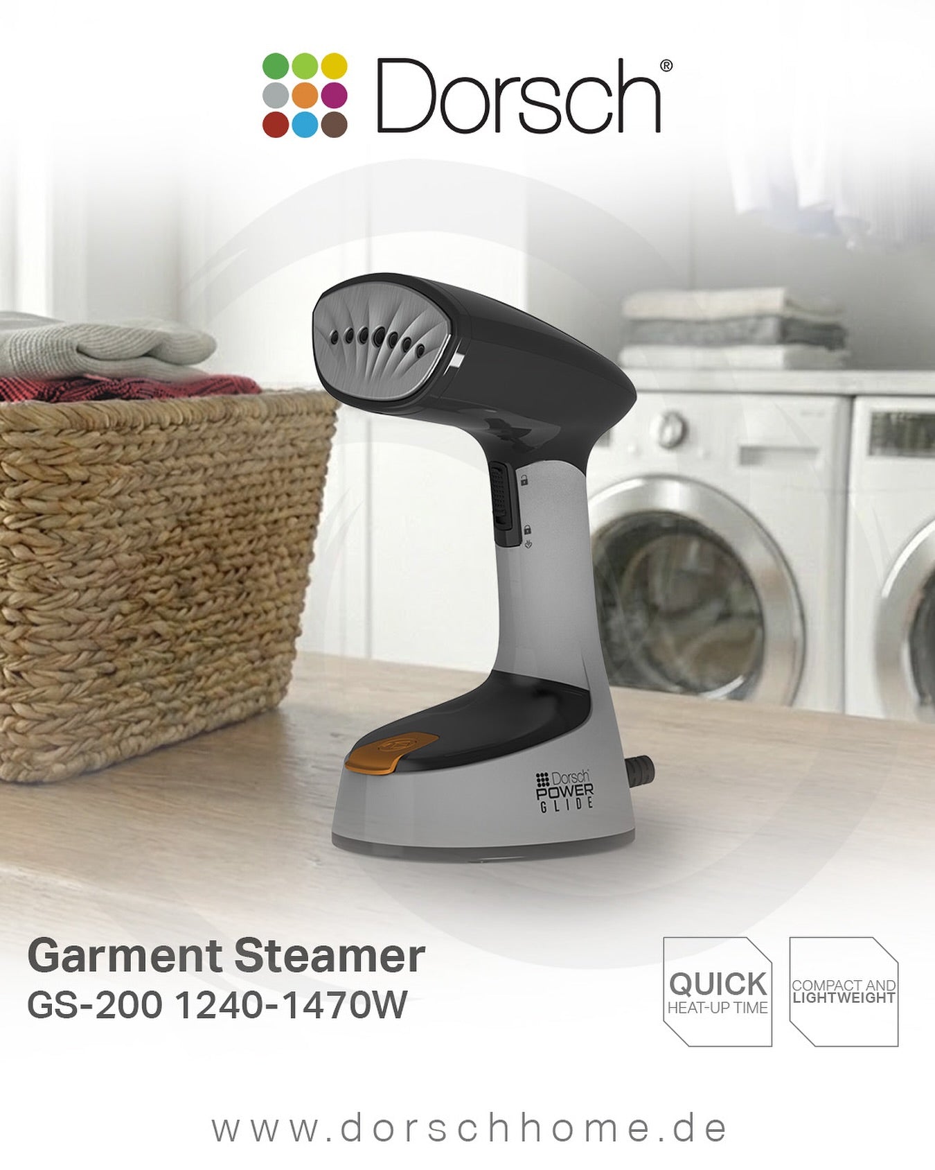 Dorsch Power Glide Garment Steamer-1240–1470W