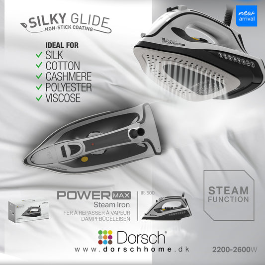 Dorsch Power Max Steam Iron – IR-500 | 2200–2600W