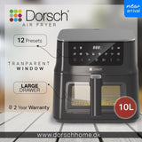 Dorsch XL Air Fryer – 2150W Up | 30W Down | 12 Programs | 10L