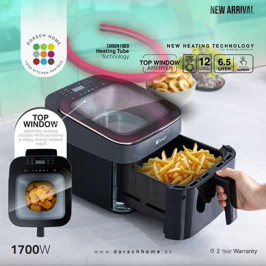 Dorsch Top Window Air Fryer – 1700W | 12 Programs | 6.5L