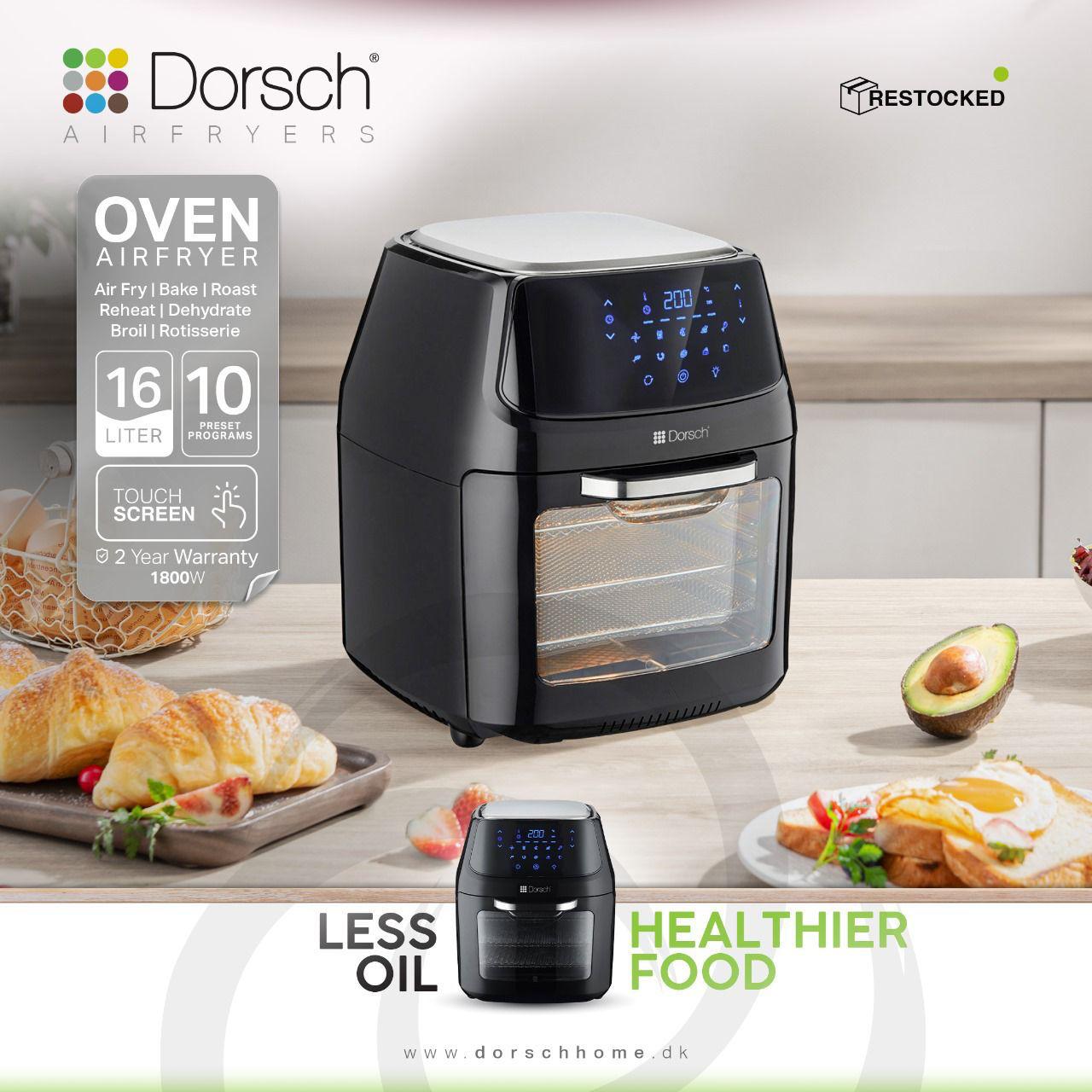Dorsch Oven Air Fryer – 1800W | 10 Programs | 16L