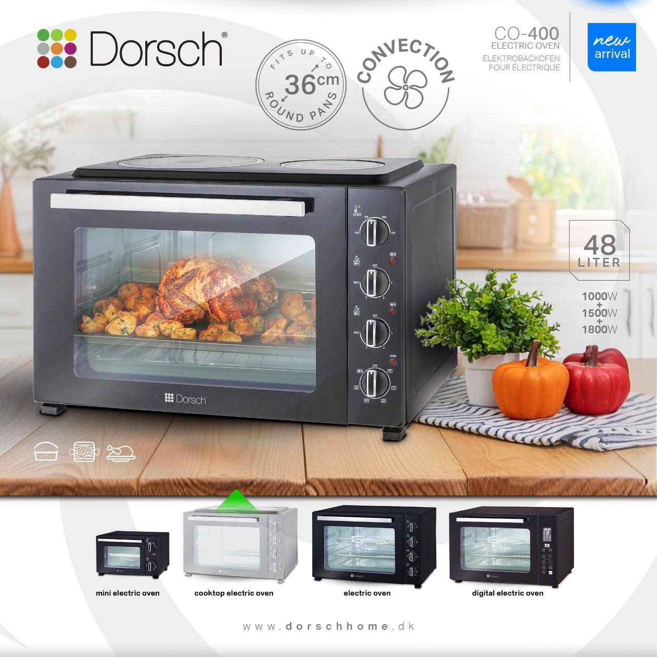 Dorsch Electric Oven With Hob 48L 1000+1500+2000W