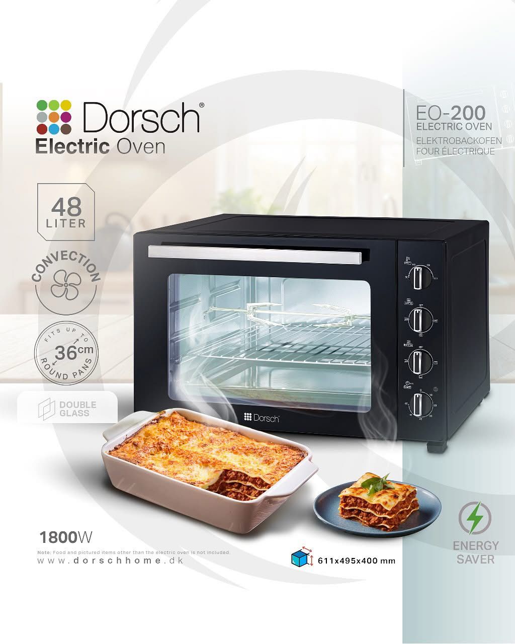 Dorsch Electric Oven – 48L | 1800W