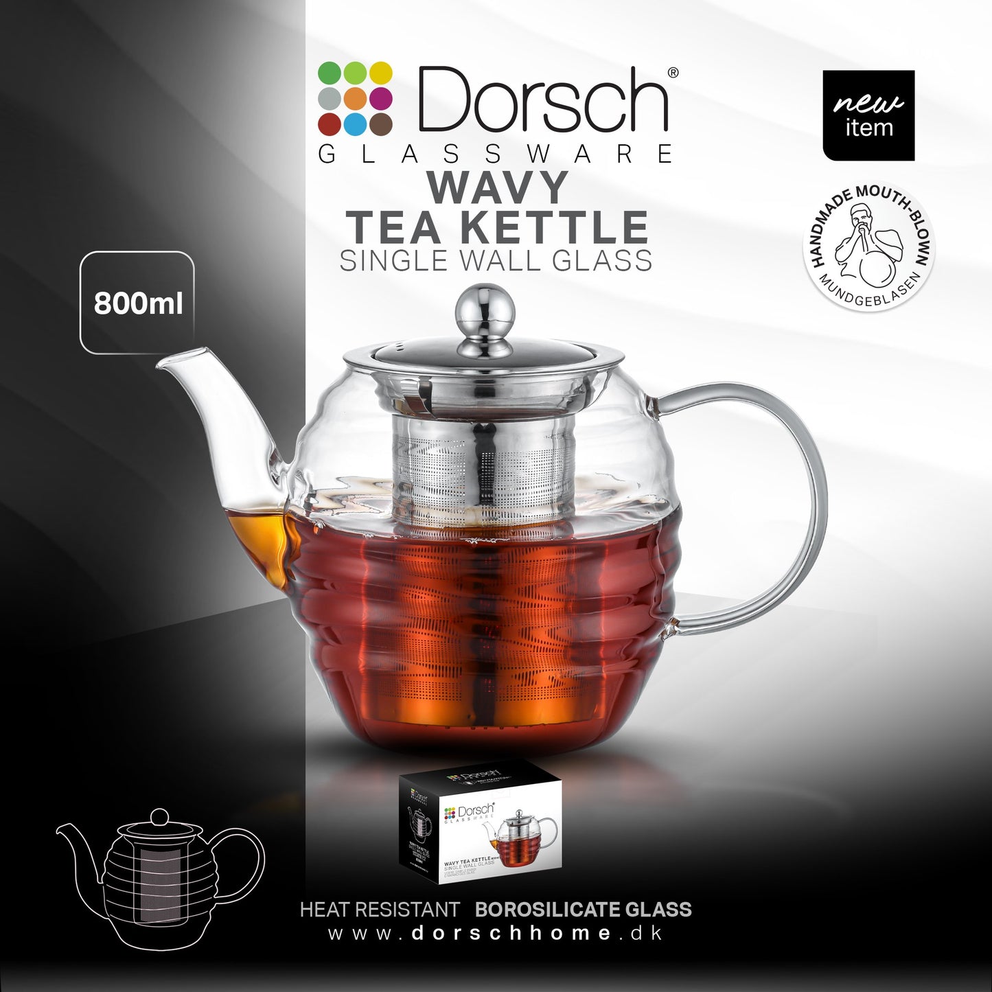 Dorsch Wavy Glass Kettle