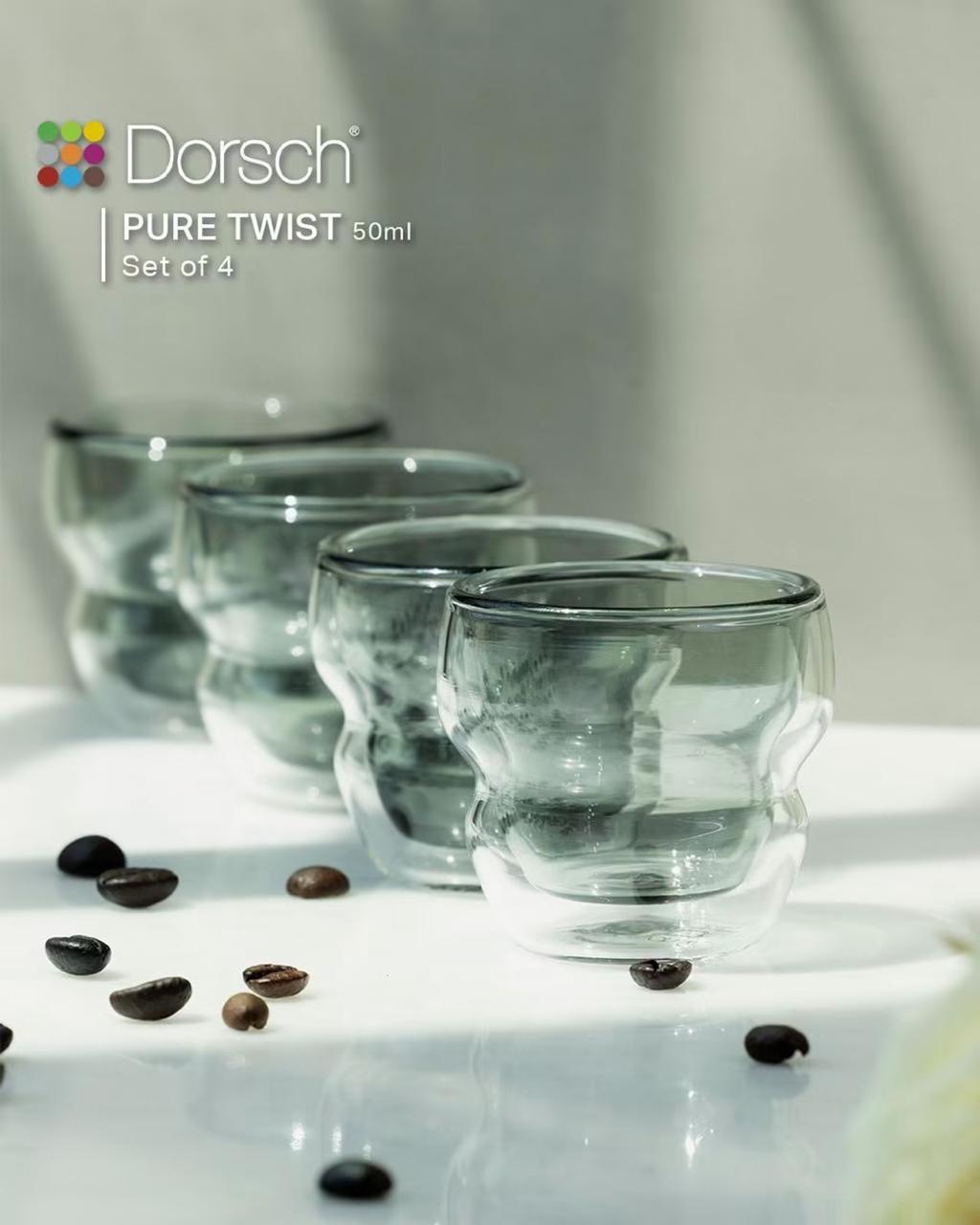 Dorsch Pure Twist Glass Cup Set – 50ml (Set of 4)