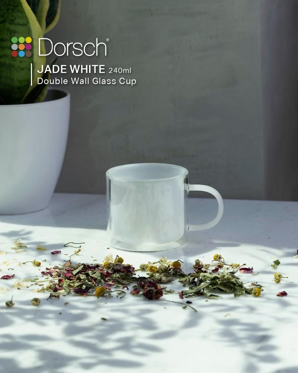 Dorsch Jade White Double Wall Glass Cup – 240ml