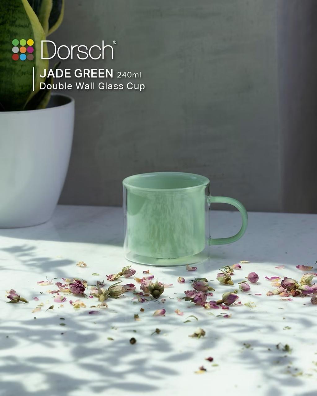 Dorsch Jade Green Double Wall Glass Cup – 240ml