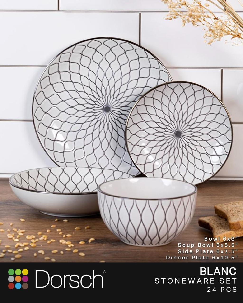 Dorsch Blanc Porcelain Dinner Set – 24 Pieces
