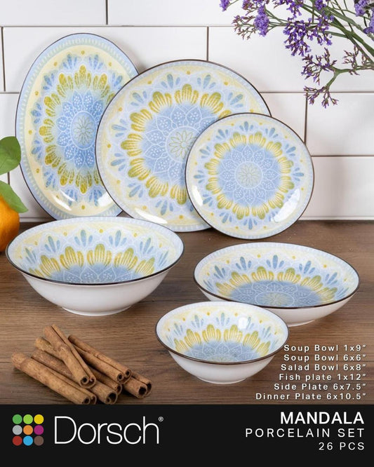 Dorsch Mandala Porcelain Dinner Set – 26 Pieces