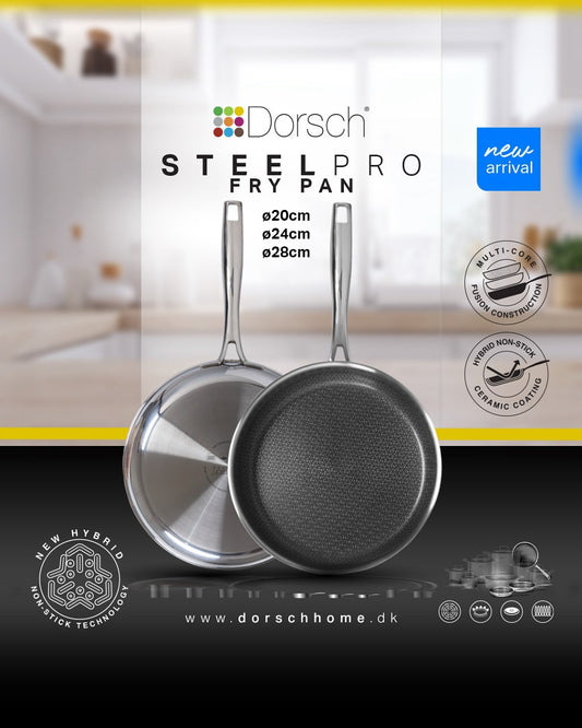 Dorsch Steel Pro Fry Pan – Hybrid Non-Stick Stainless Steel