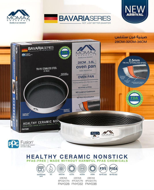 MOMAZ Bavaria Series Stainless Steel Oven Tray – Ceramic Nonstick