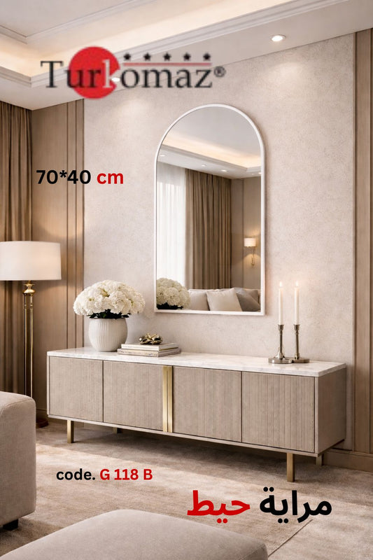 Turkomaz Wall Mirror – Modern Arch Design (70×40 cm) – Code G118 B