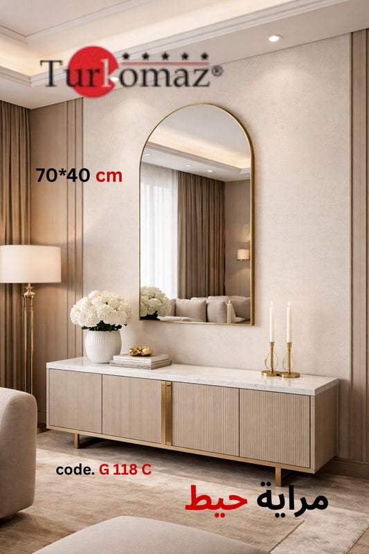 Turkomaz Wall Mirror – Modern Arch Design (70×40 cm) – Code G118 C