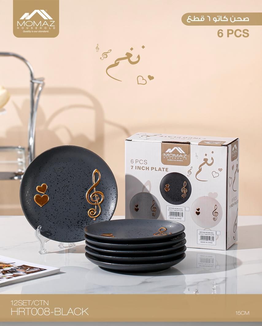 Momaz Dessert Plate Set – 6 Pieces (Available in 3 Colors)