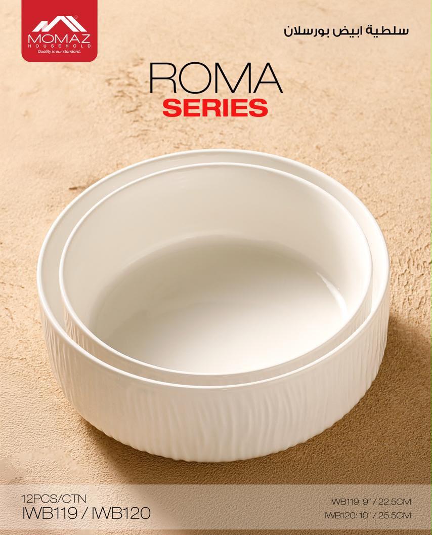Momaz ROMA Series White Porcelain Salad Bowl