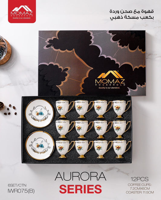 Momaz Aurora Series Coffee Cup Set – 12 Pieces | IWR075(B)