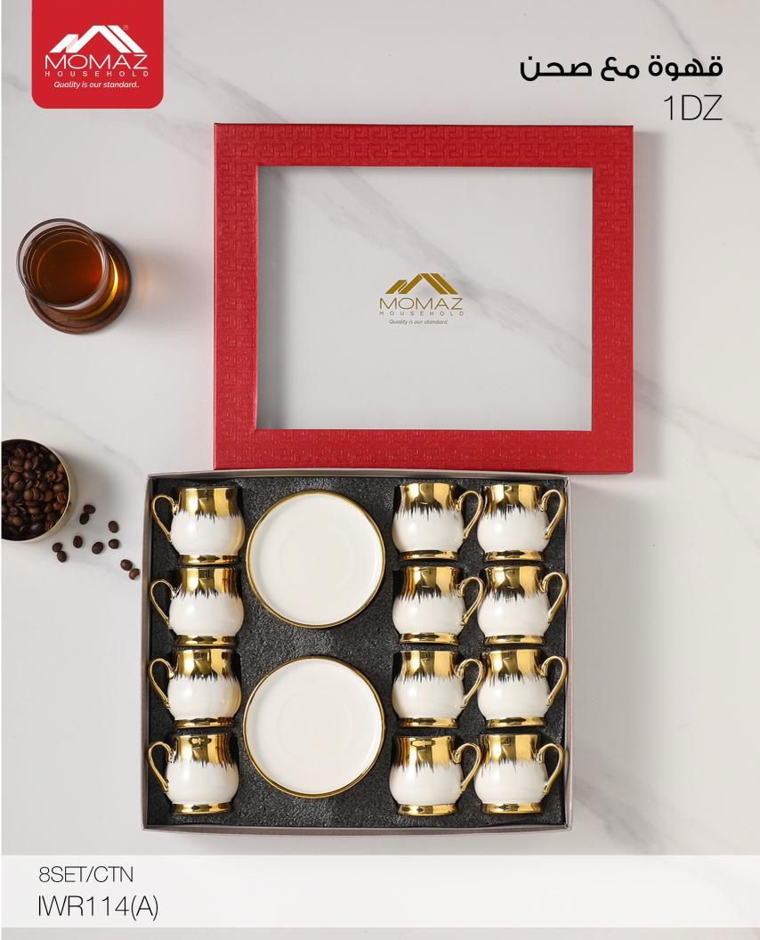 Momaz Royal Coffee Cups with Saucers Set – 12PCS (IWR114(A))