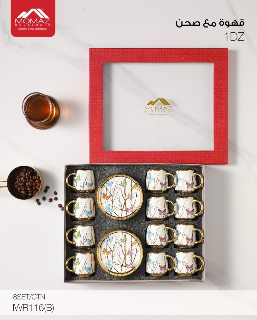 Momaz Royal Coffee Cups with Saucers Set – 12PCS (IWR116(B))