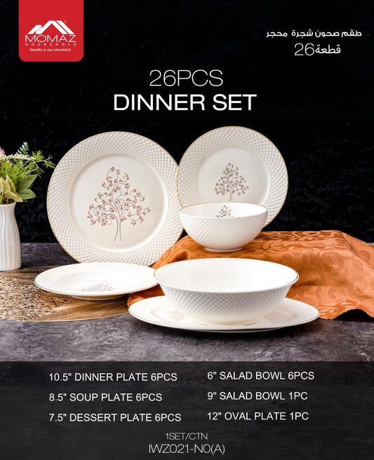 Momaz 26PCS Dinner Set – Elegant Tree Design (IWZ021-NO(A))