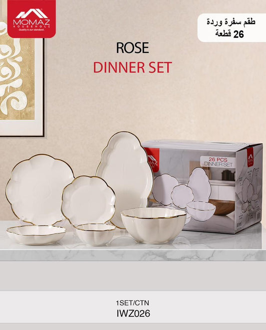 Momaz Rose Dinner Set – 26 Pieces – Code IWZ026